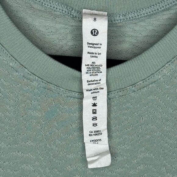 Lululemon Train to Be Seamless Short Sleeve T-Shirt Ripple Wave Silver Blue / De - Picture 4 of 5